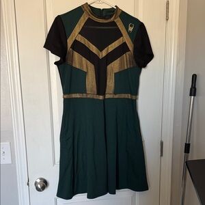 Her Universe Green and Gold Mini Dress